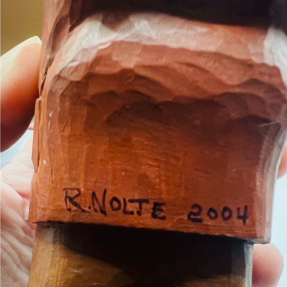 Vintage Standing Golf Figurines - Hand Carved And Signed By Artist - 9” Tall - Picture 10 of 10